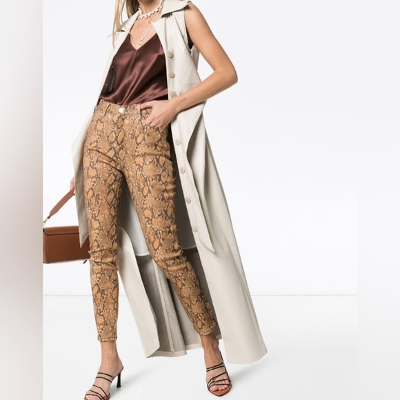 Frame Denim Snake Print Ankle Jeans